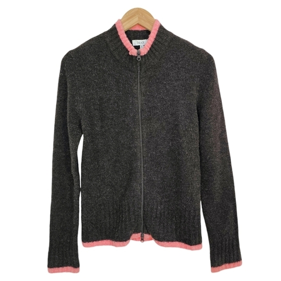 IMAR Sweaters - IMAR Wool Blend Sweater Sz XL Brown Zip Front Fall Fashion Layering Essential